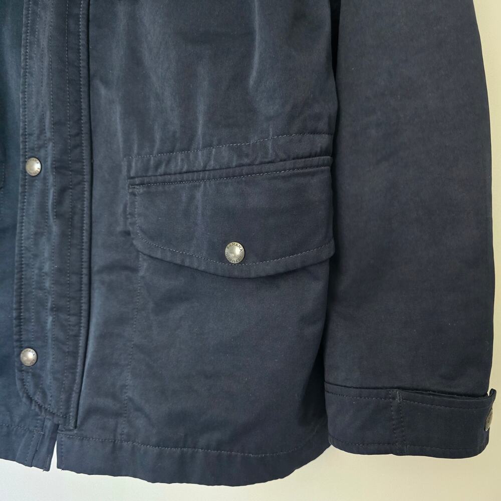 Banana Republic Utility Field Jacket Mens M Navy Blue w/Tan Corduroy Collar - Picture 3 of 11